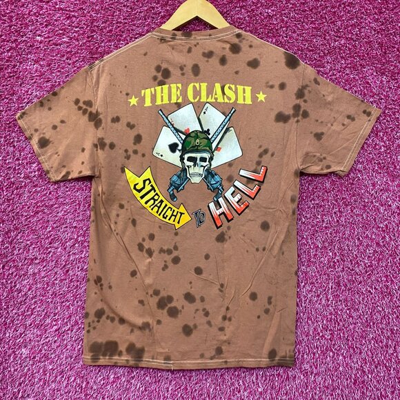 The Clash Straight To Hell Splater dye tshirt size Small - Picture 1 of 5